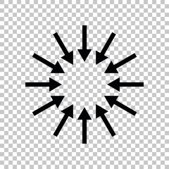 Arrows sign. Black icon on transparent background. Illustration.