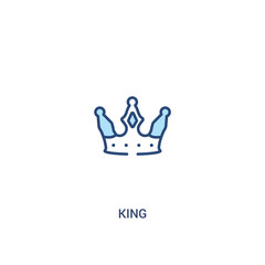 king concept 2 colored icon. simple line element illustration. outline blue king symbol. can be used for web and mobile ui/ux.