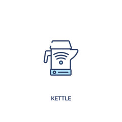 kettle concept 2 colored icon. simple line element illustration. outline blue kettle symbol. can be used for web and mobile ui/ux.