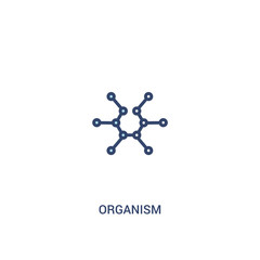 organism concept 2 colored icon. simple line element illustration. outline blue organism symbol. can be used for web and mobile ui/ux.