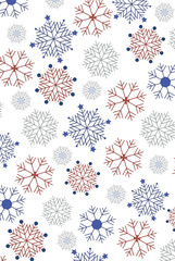Snowflakes background on white. Wallpaper. Pattern. 