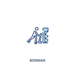 bowman concept 2 colored icon. simple line element illustration. outline blue bowman symbol. can be used for web and mobile ui/ux.