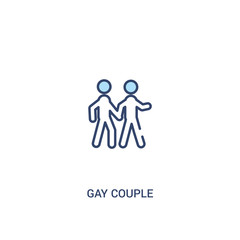 gay couple concept 2 colored icon. simple line element illustration. outline blue gay couple symbol. can be used for web and mobile ui/ux.
