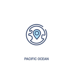 Obraz premium pacific ocean concept 2 colored icon. simple line element illustration. outline blue pacific ocean symbol. can be used for web and mobile ui/ux.