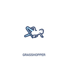 grasshopper concept 2 colored icon. simple line element illustration. outline blue grasshopper symbol. can be used for web and mobile ui/ux.