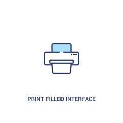 print filled interface tool concept 2 colored icon. simple line element illustration. outline blue print filled interface tool symbol. can be used for web and mobile ui/ux.