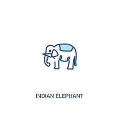 indian elephant concept 2 colored icon. simple line element illustration. outline blue indian elephant symbol. can be used for web and mobile ui/ux.