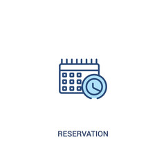 reservation concept 2 colored icon. simple line element illustration. outline blue reservation symbol. can be used for web and mobile ui/ux.