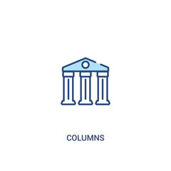 columns concept 2 colored icon. simple line element illustration. outline blue columns symbol. can be used for web and mobile ui/ux.
