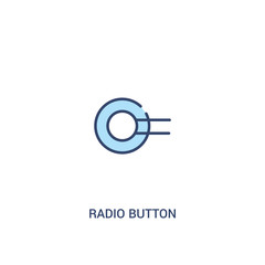 radio button concept 2 colored icon. simple line element illustration. outline blue radio button symbol. can be used for web and mobile ui/ux.