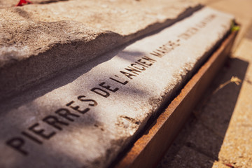 old brick and stone inscription