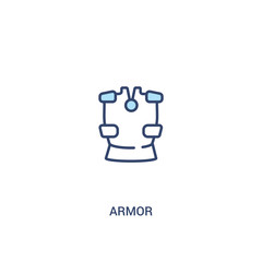armor concept 2 colored icon. simple line element illustration. outline blue armor symbol. can be used for web and mobile ui/ux.