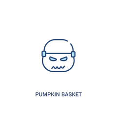 pumpkin basket concept 2 colored icon. simple line element illustration. outline blue pumpkin basket symbol. can be used for web and mobile ui/ux.