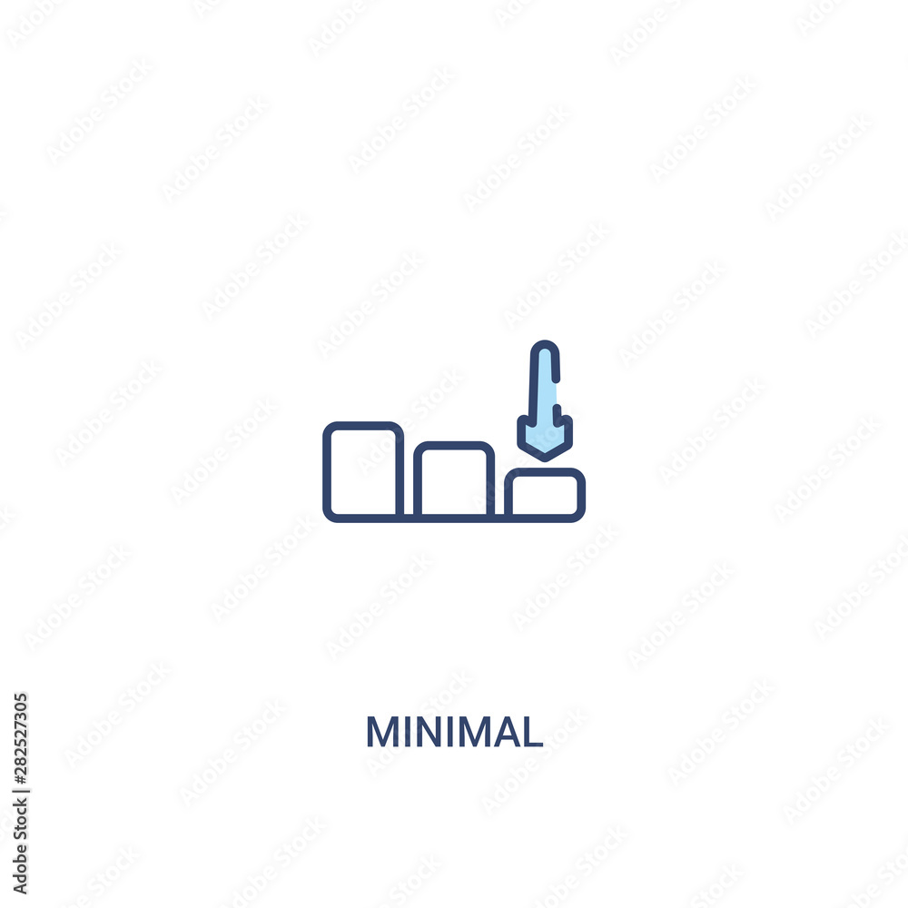 Poster minimal concept 2 colored icon. simple line element illustration. outline blue minimal symbol. can b