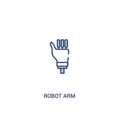 Fototapeta premium robot arm concept 2 colored icon. simple line element illustration. outline blue robot arm symbol. can be used for web and mobile ui/ux.