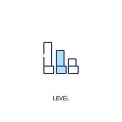 level concept 2 colored icon. simple line element illustration. outline blue level symbol. can be used for web and mobile ui/ux.