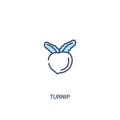 turnip concept 2 colored icon. simple line element illustration. outline blue turnip symbol. can be used for web and mobile ui/ux.