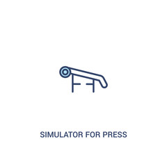 simulator for press concept 2 colored icon. simple line element illustration. outline blue simulator for press symbol. can be used for web and mobile ui/ux.