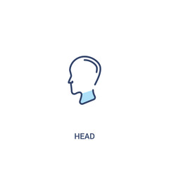 head concept 2 colored icon. simple line element illustration. outline blue head symbol. can be used for web and mobile ui/ux.