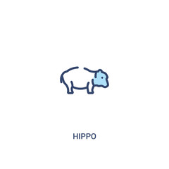 hippo concept 2 colored icon. simple line element illustration. outline blue hippo symbol. can be used for web and mobile ui/ux.