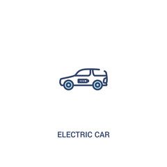 electric car concept 2 colored icon. simple line element illustration. outline blue electric car symbol. can be used for web and mobile ui/ux.