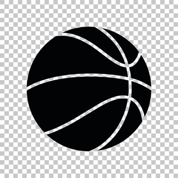 Basketball sign. Black icon on transparent background. Illustration.