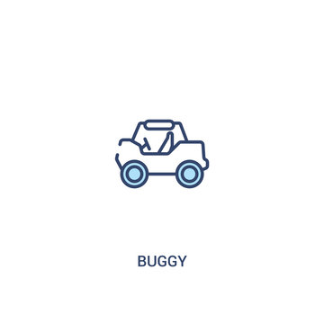 buggy concept 2 colored icon. simple line element illustration. outline blue buggy symbol. can be used for web and mobile ui/ux.
