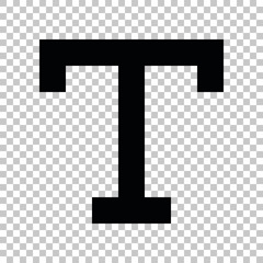 Obraz premium Text sign. Black icon on transparent background. Illustration.