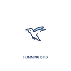 humming bird concept 2 colored icon. simple line element illustration. outline blue humming bird symbol. can be used for web and mobile ui/ux.