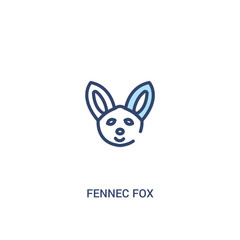 fennec fox concept 2 colored icon. simple line element illustration. outline blue fennec fox symbol. can be used for web and mobile ui/ux.