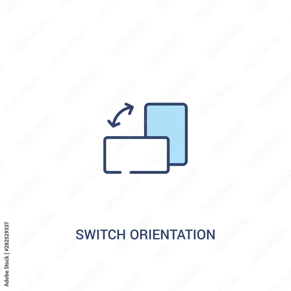 Poster switch orientation button concept 2 colored icon. simple line element illustration. outline blue swi