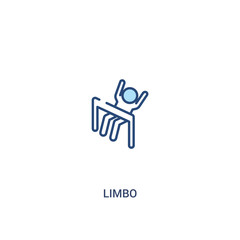 limbo concept 2 colored icon. simple line element illustration. outline blue limbo symbol. can be used for web and mobile ui/ux.