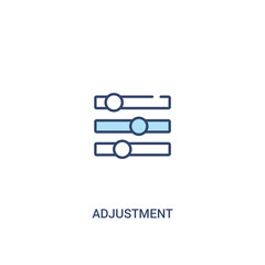 adjustment concept 2 colored icon. simple line element illustration. outline blue adjustment symbol. can be used for web and mobile ui/ux.