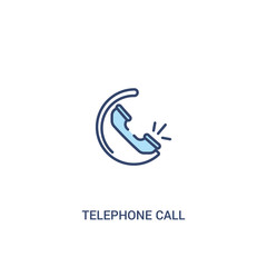 telephone call concept 2 colored icon. simple line element illustration. outline blue telephone call symbol. can be used for web and mobile ui/ux.