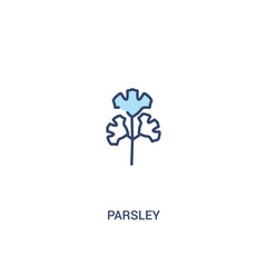 parsley concept 2 colored icon. simple line element illustration. outline blue parsley symbol. can be used for web and mobile ui/ux.