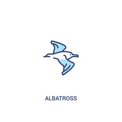 albatross concept 2 colored icon. simple line element illustration. outline blue albatross symbol. can be used for web and mobile ui/ux.