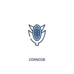 corncob concept 2 colored icon. simple line element illustration. outline blue corncob symbol. can be used for web and mobile ui/ux.