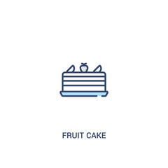 fruit cake concept 2 colored icon. simple line element illustration. outline blue fruit cake symbol. can be used for web and mobile ui/ux.