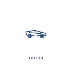 lux car concept 2 colored icon. simple line element illustration. outline blue lux car symbol. can be used for web and mobile ui/ux.