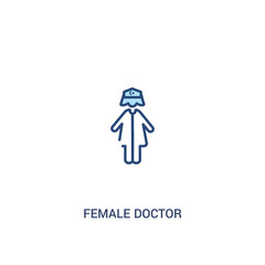 female doctor concept 2 colored icon. simple line element illustration. outline blue female doctor symbol. can be used for web and mobile ui/ux.
