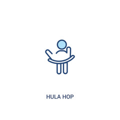 hula hop concept 2 colored icon. simple line element illustration. outline blue hula hop symbol. can be used for web and mobile ui/ux.