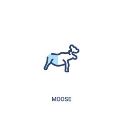 moose concept 2 colored icon. simple line element illustration. outline blue moose symbol. can be used for web and mobile ui/ux.