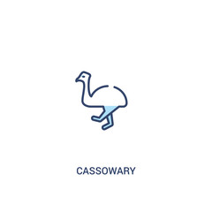 cassowary concept 2 colored icon. simple line element illustration. outline blue cassowary symbol. can be used for web and mobile ui/ux.