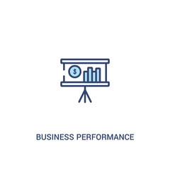 business performance concept 2 colored icon. simple line element illustration. outline blue business performance symbol. can be used for web and mobile ui/ux.