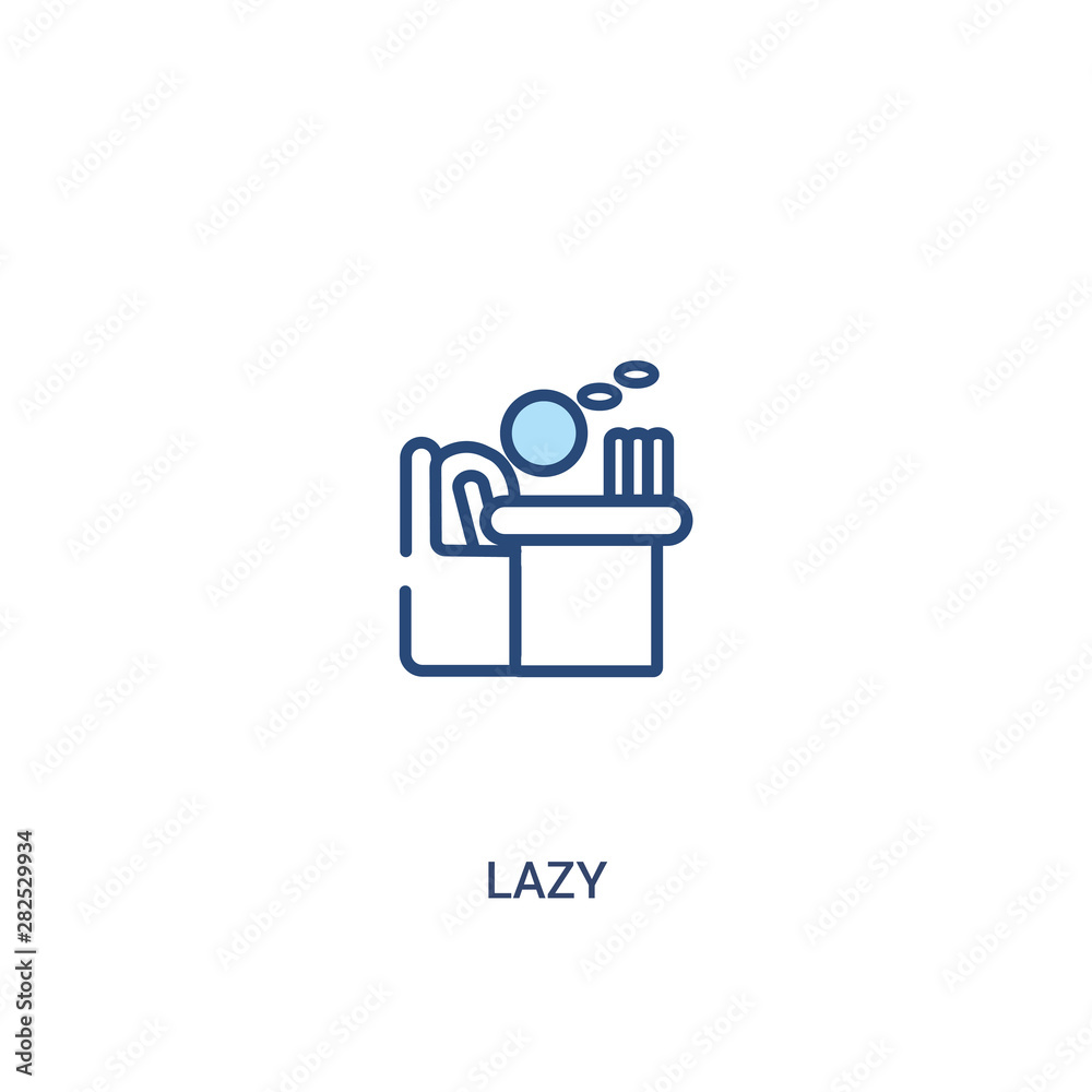 Poster lazy concept 2 colored icon. simple line element illustration. outline blue lazy symbol. can be used