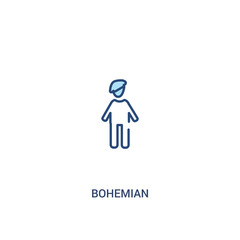 bohemian concept 2 colored icon. simple line element illustration. outline blue bohemian symbol. can be used for web and mobile ui/ux.