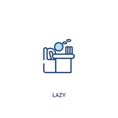 lazy concept 2 colored icon. simple line element illustration. outline blue lazy symbol. can be used for web and mobile ui/ux.