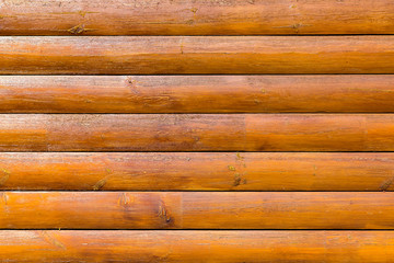 Obraz premium House wooden log cabin build wall texture.