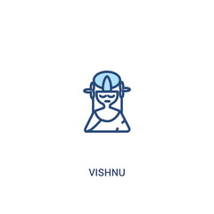vishnu concept 2 colored icon. simple line element illustration. outline blue vishnu symbol. can be used for web and mobile ui/ux.