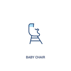 Fototapeta premium baby chair concept 2 colored icon. simple line element illustration. outline blue baby chair symbol. can be used for web and mobile ui/ux.